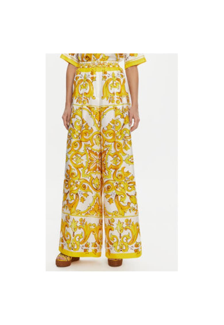 Pantaloni Dama -  305315540 - Matase - Alb