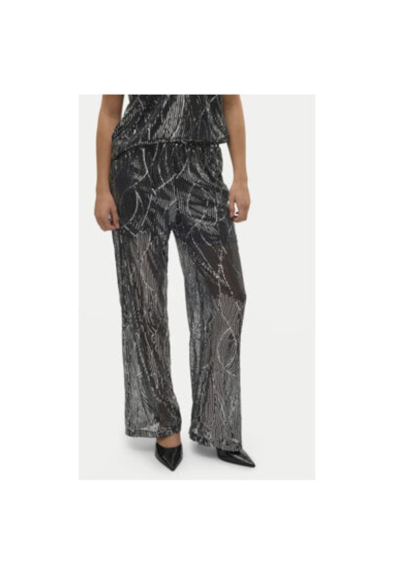 Pantaloni dama - 304520273 - Poliester - Negru - Negru
