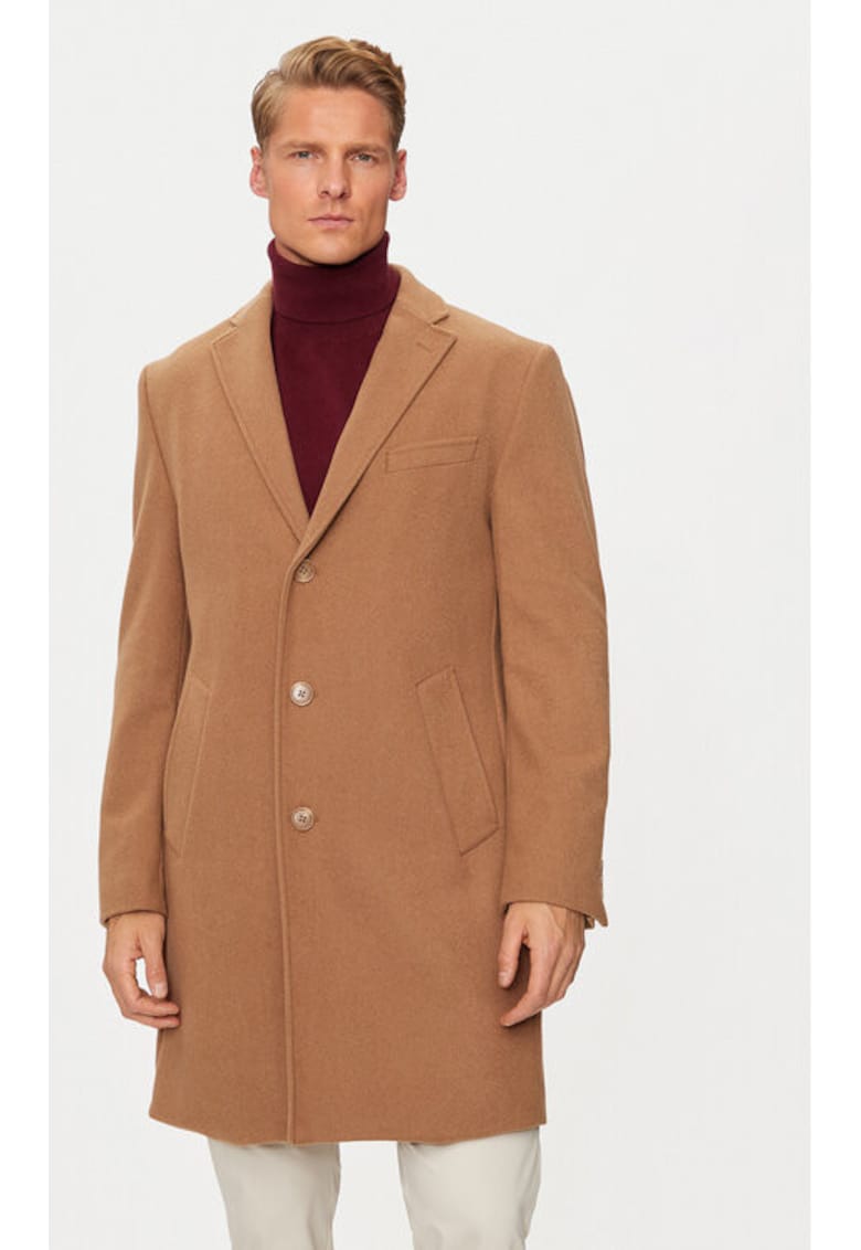 Palton barbati -  304463938 - Lana/Poliester - Maro