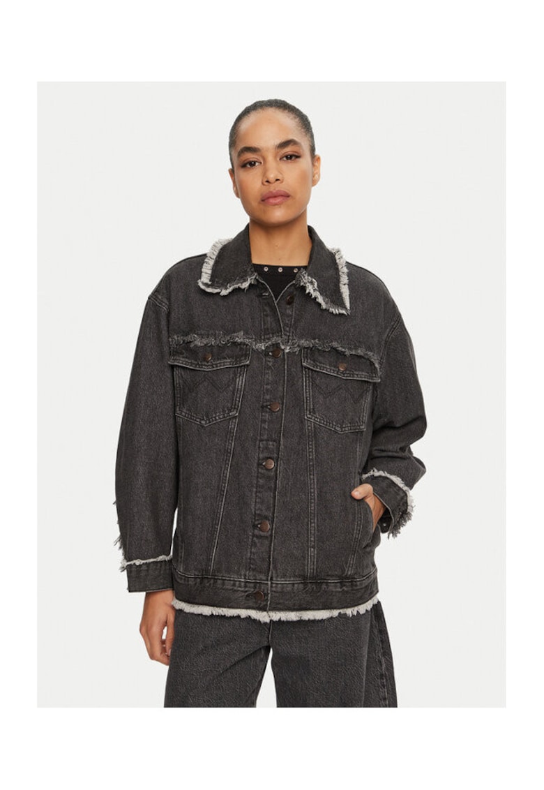 Geaca de blugi dama - 304998478 - Bumbac - Gri - Gri