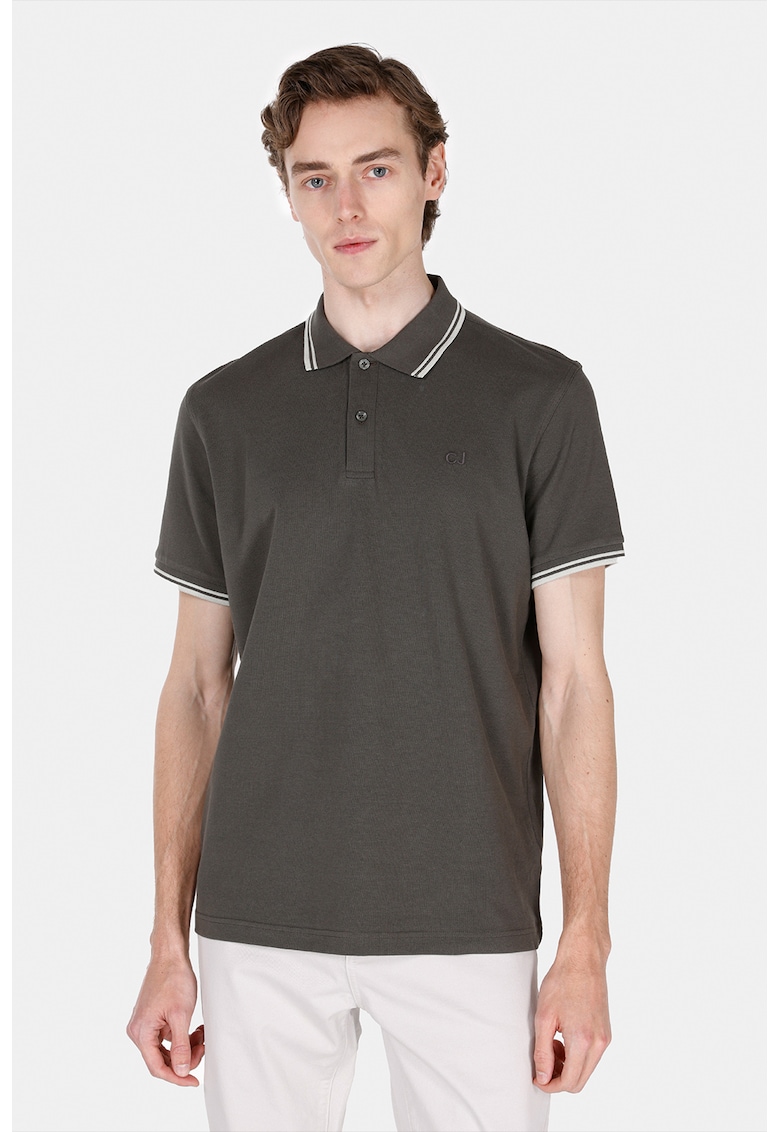 Tricou regular fit cu guler polo
