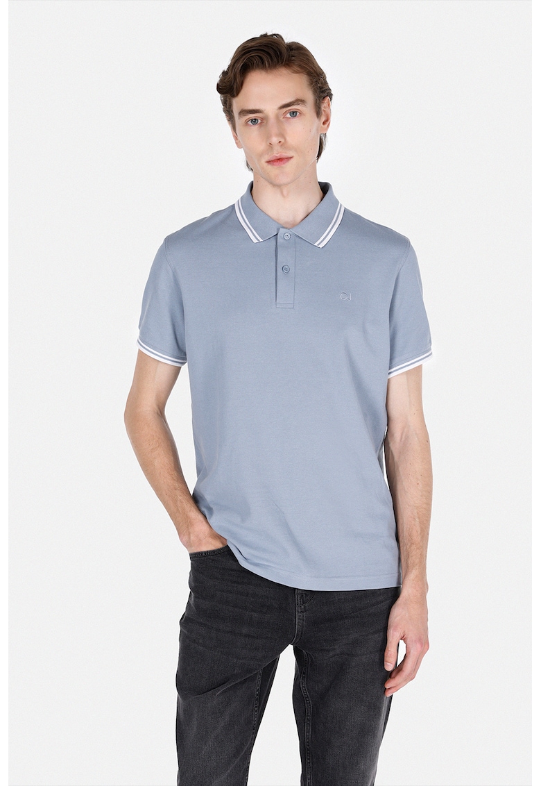 Tricou regular fit cu guler polo