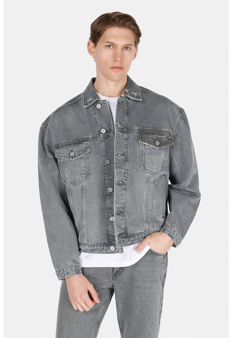 Jacheta din denim cu buzunare Jacheta din denim cu buzunare