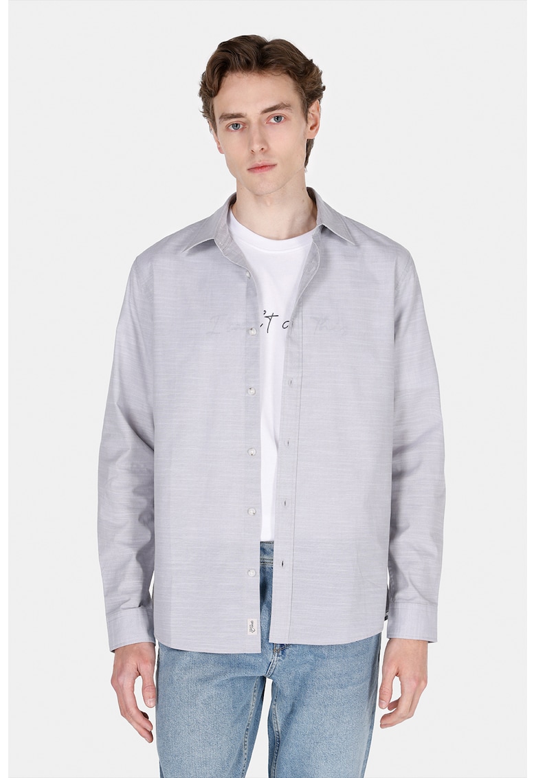 Camasa din bumbac cu maneci lungi CL1073846 - Gri cenusiu