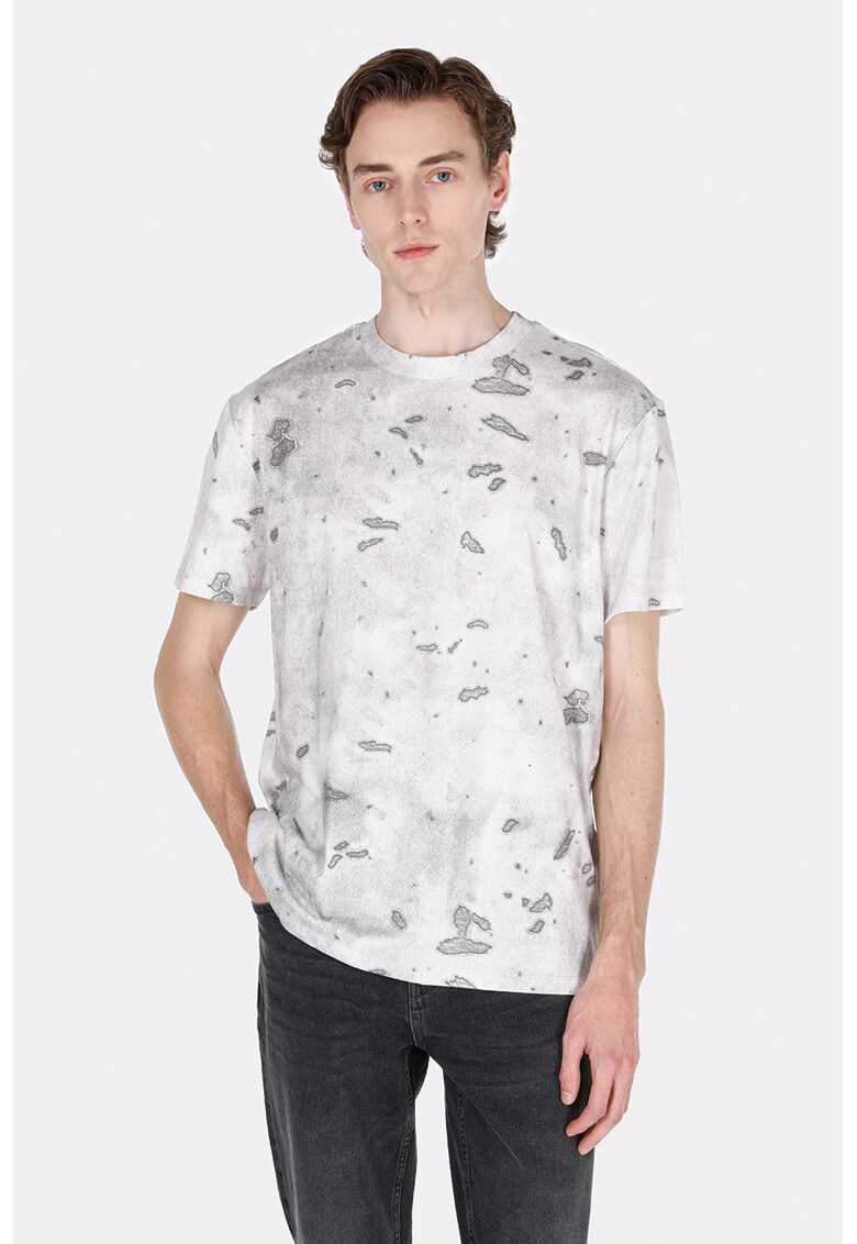 Tricou regular-fit cu model - Gri deschis