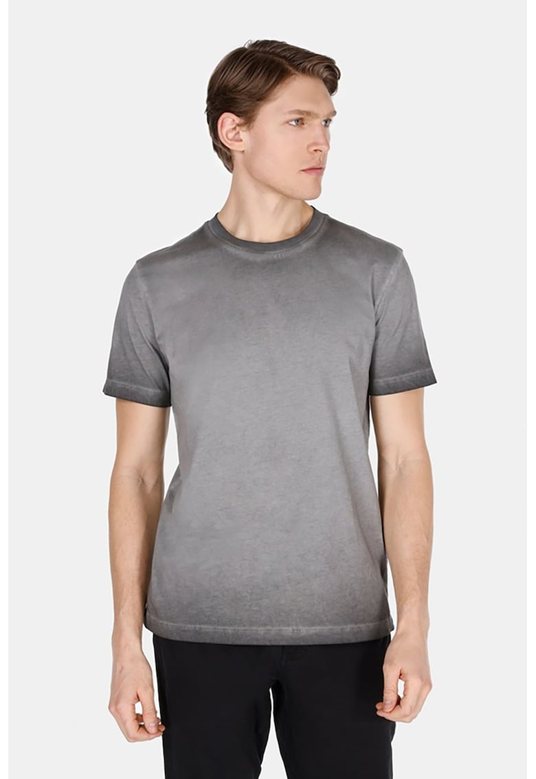 Tricou cu imprimeu pe partea din spate - Gri melange