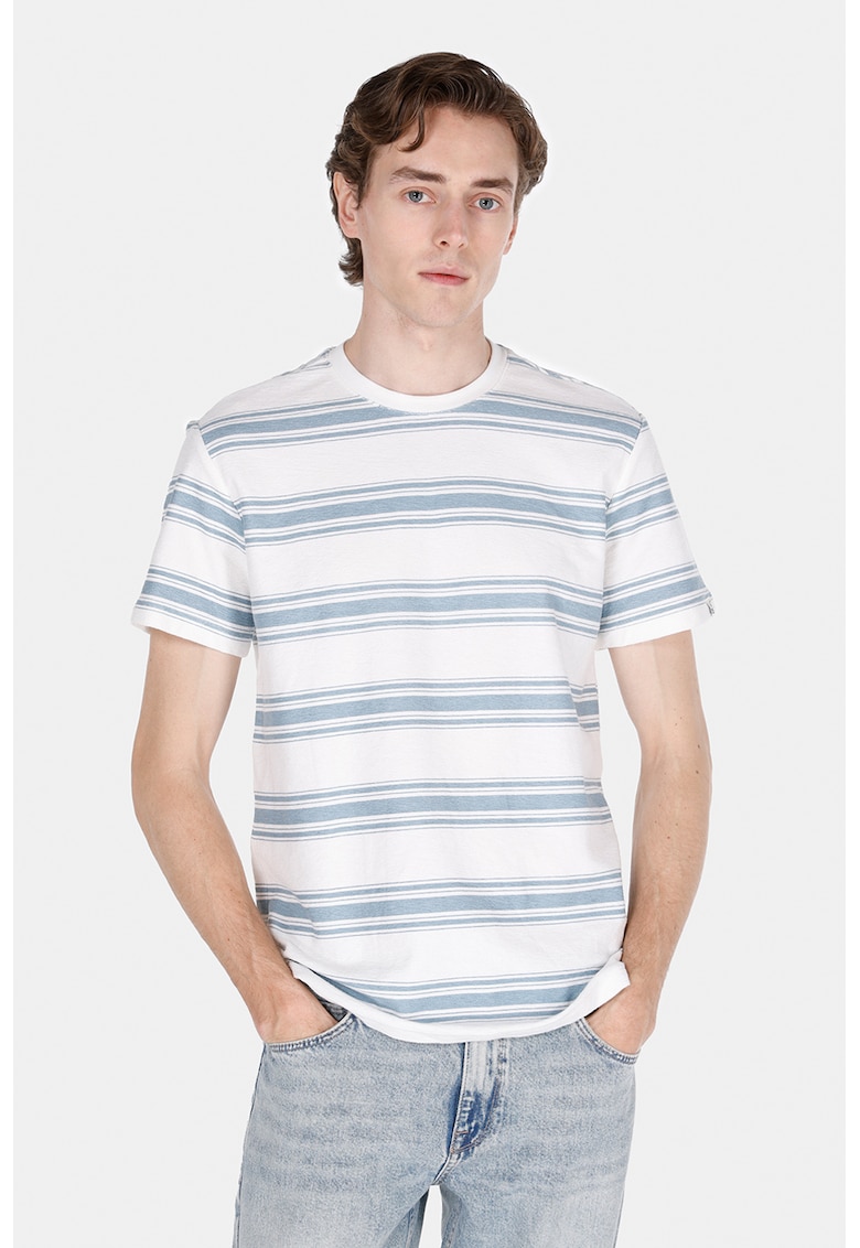 Tricou cu decolteu la baza gatului si dungi