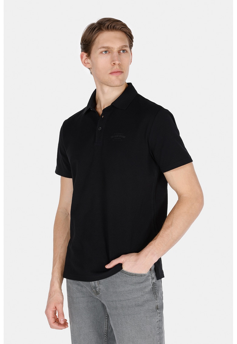 Tricou polo din material pique - Negru