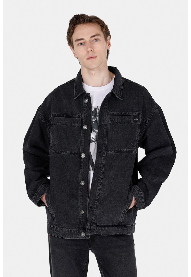 Colins Jacheta din denim cu buzunare oblice - Negru
