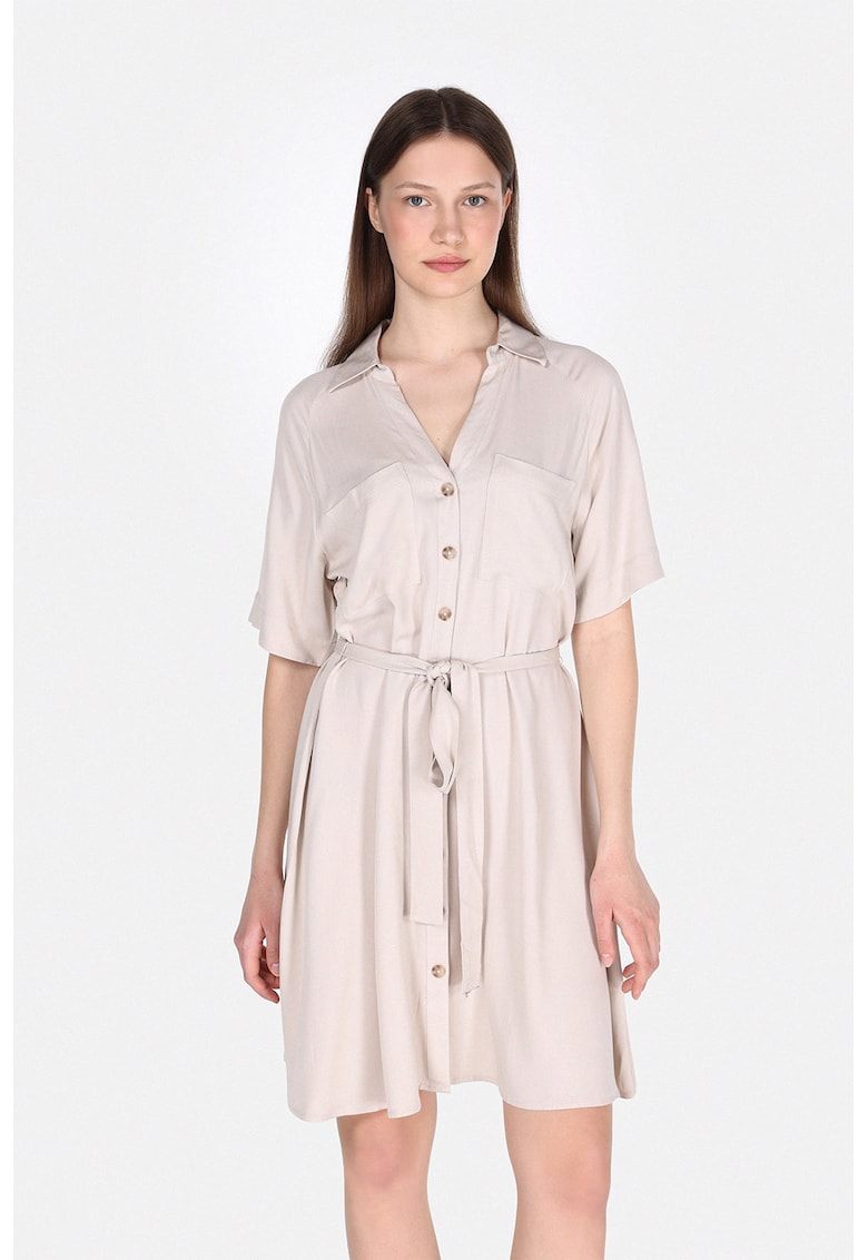 Rochie cu decolteu in V si cordon in talie