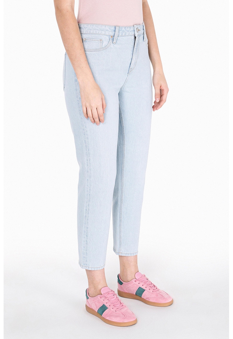 Blugi crop cu aspect decolorat