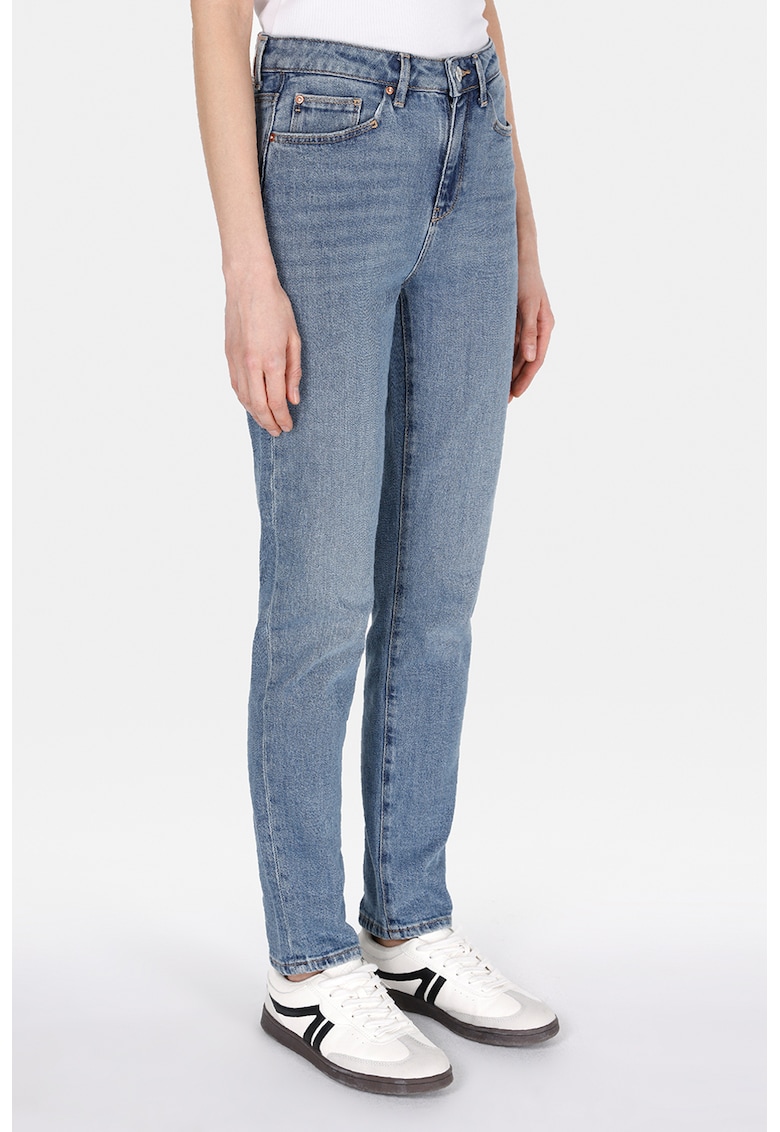 Blugi regular fit cu talie medie - Albastru prafuit