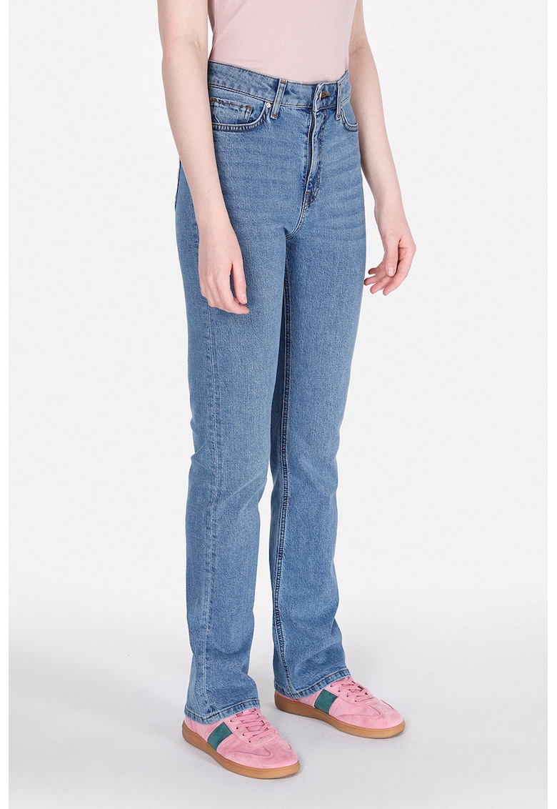 Blugi regular fit cu talie medie - Albastru pastel