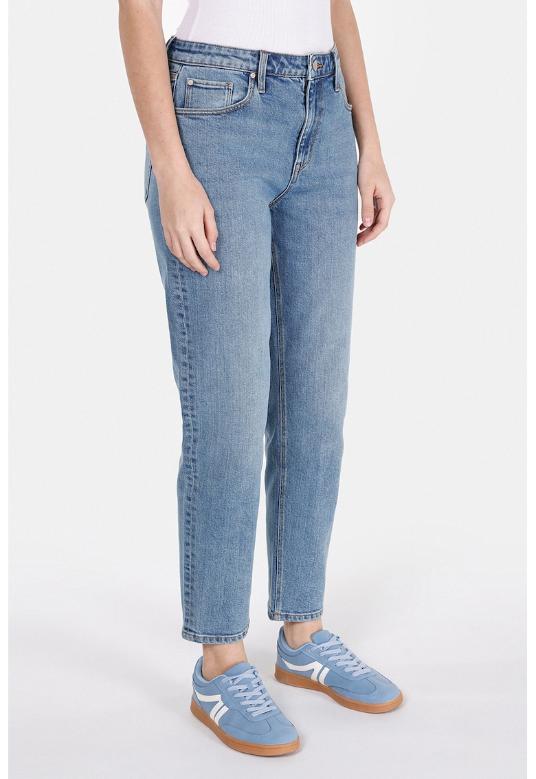 Blugi mom fit cu model uni