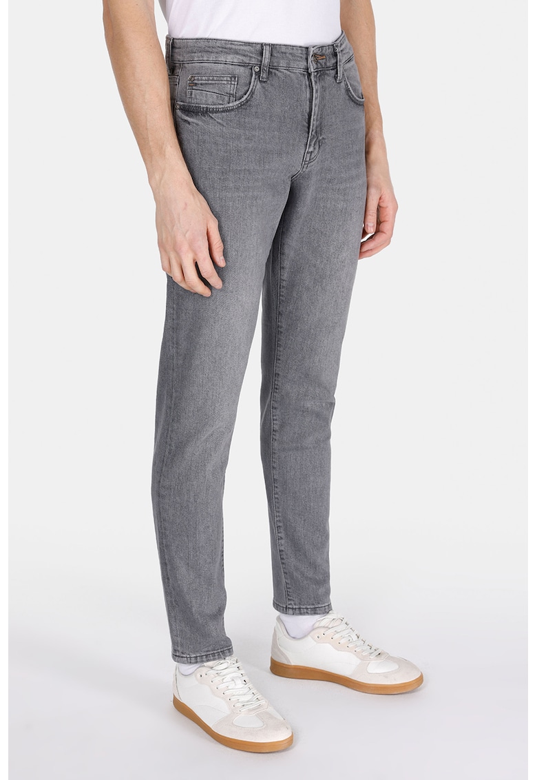 Blugi slim fit 041 Danny - Gri inchis melange