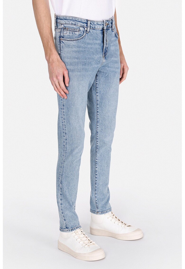 Blugi slim fit 041 Danny - Albastru deschis melange