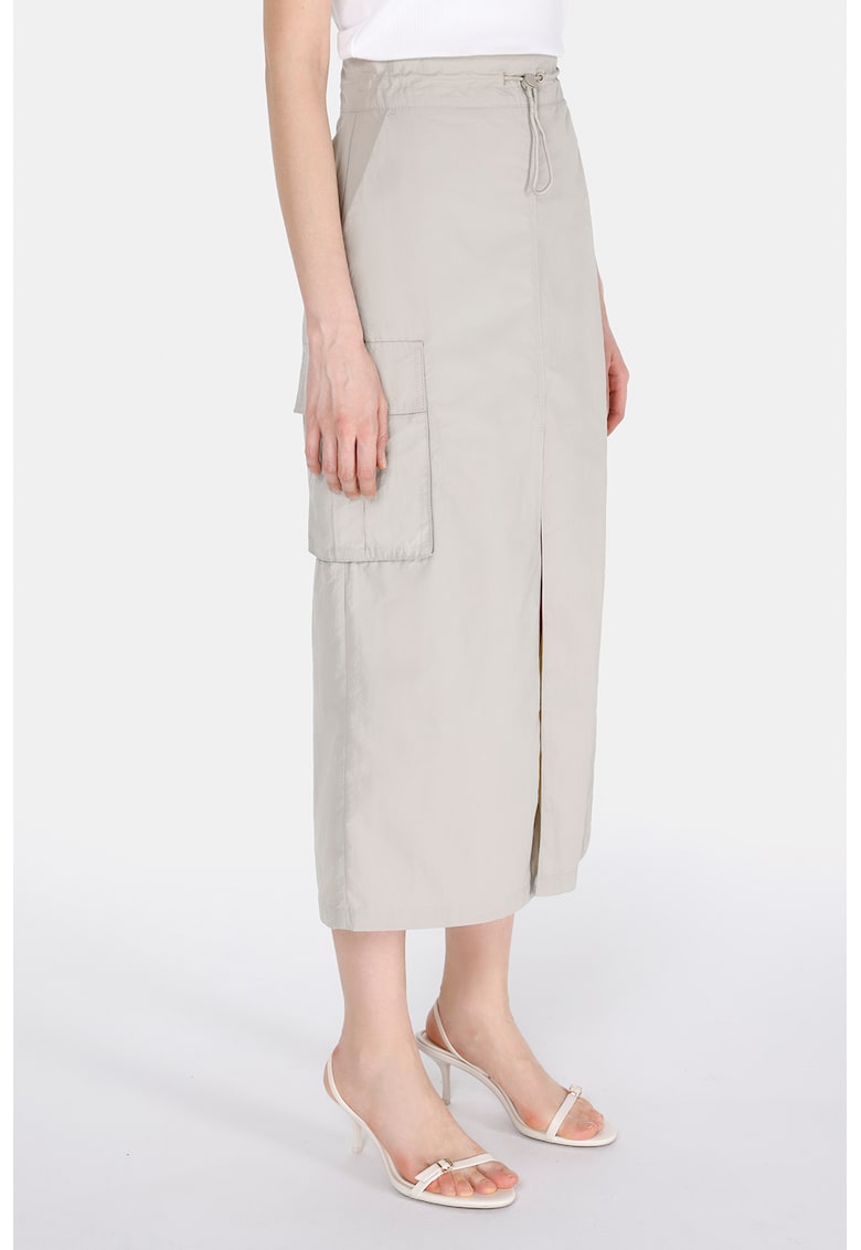 Fusta midi cu patru buzunare