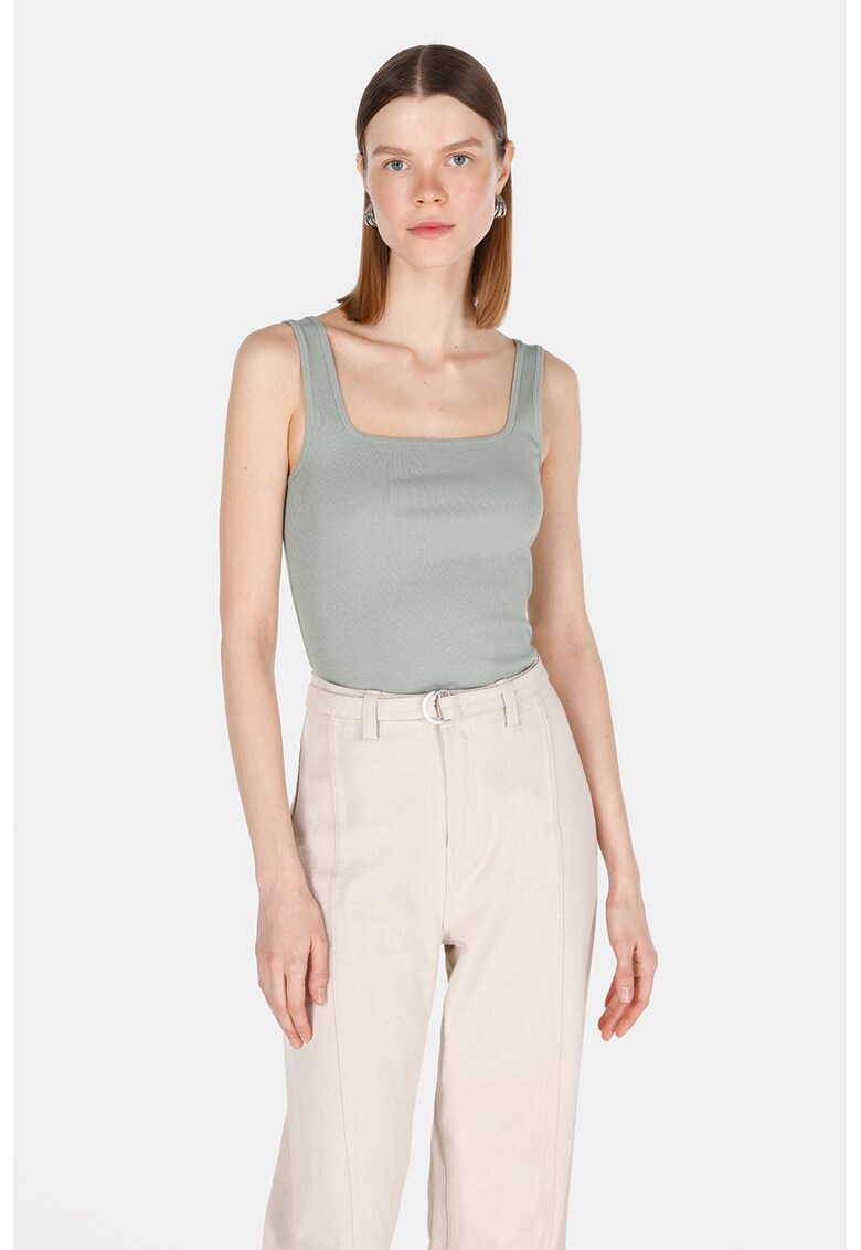 Top slim-fit cu model uni