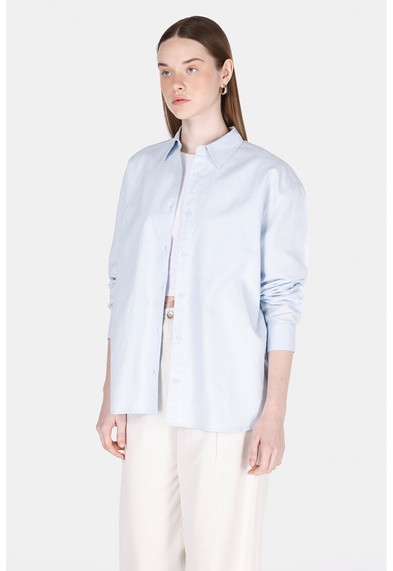 Camasa din amestec de in cu model uni