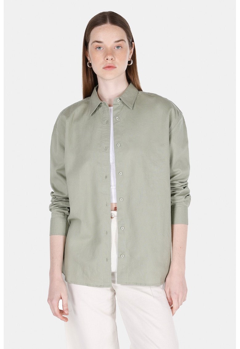 Camasa din amestec de in cu model uni