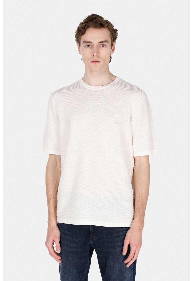 Tricou texturat din amestec de lyocell