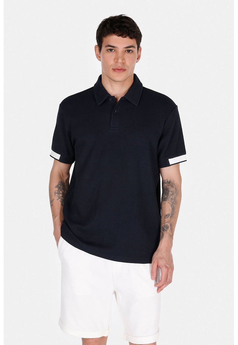 Tricou polo striat
