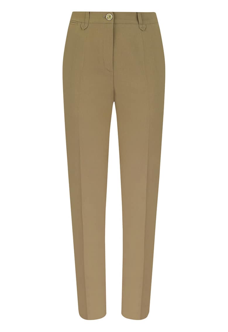 Pantaloni Chino cu croiala conica si pliu frontal
