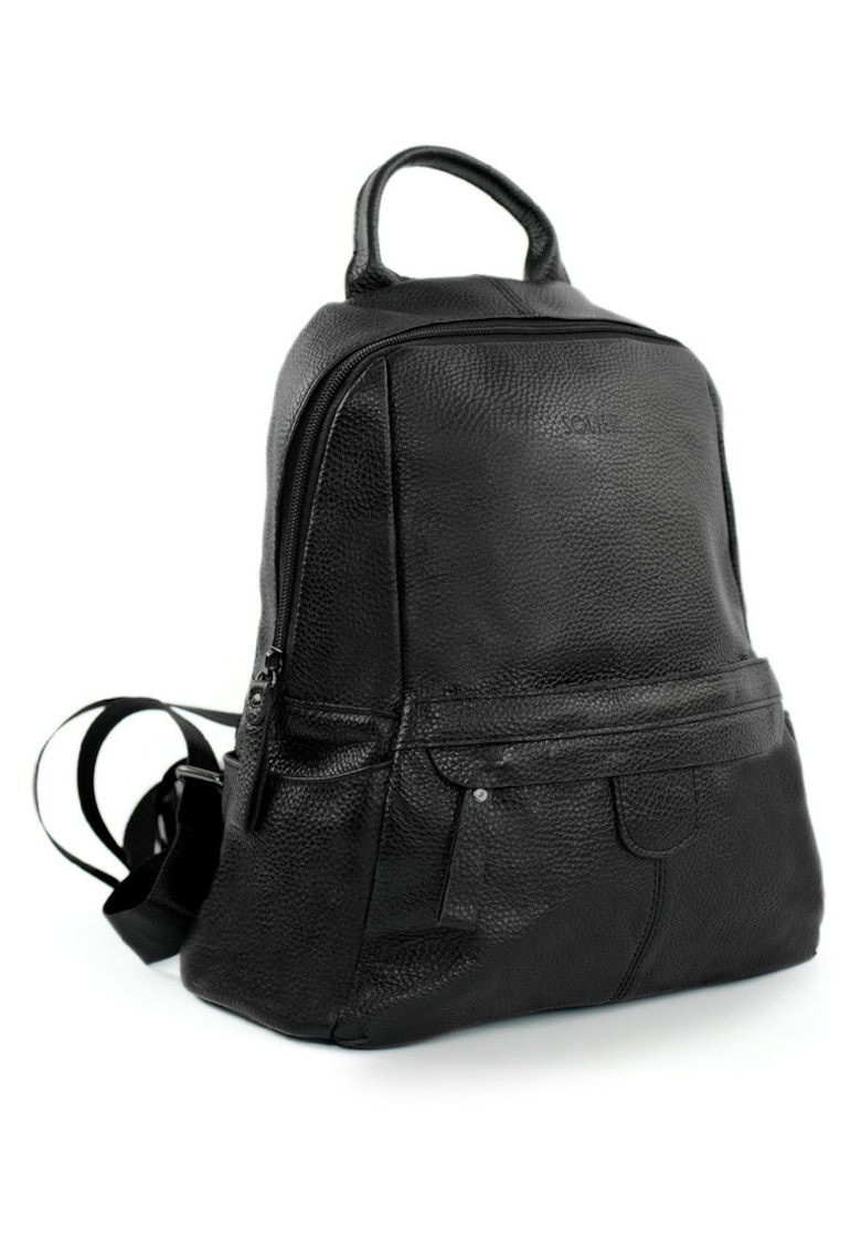Rucsac de dama incapator din piele Aslen FV01 negru