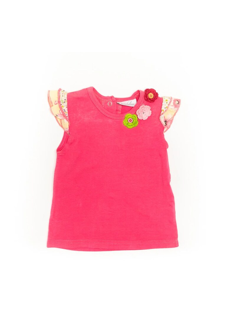 Tricou cu pantaloni scurti - set 2 buc - roz - 12225 - 68 cm - Roz