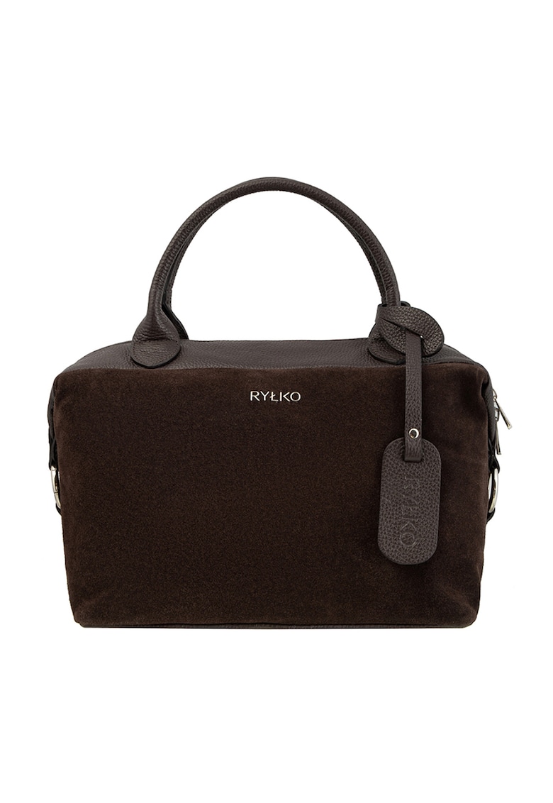 Geanta duffle mini din piele - Negru