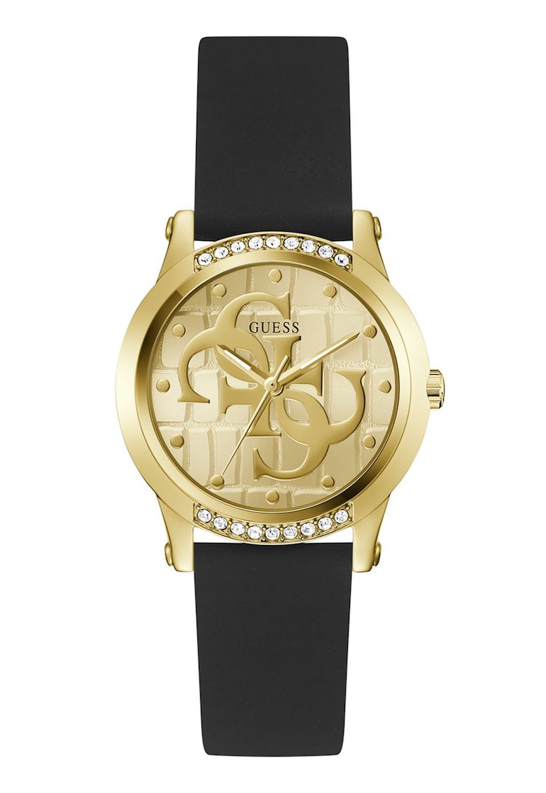 Ceas analog cu cristale - Auriu/Negru