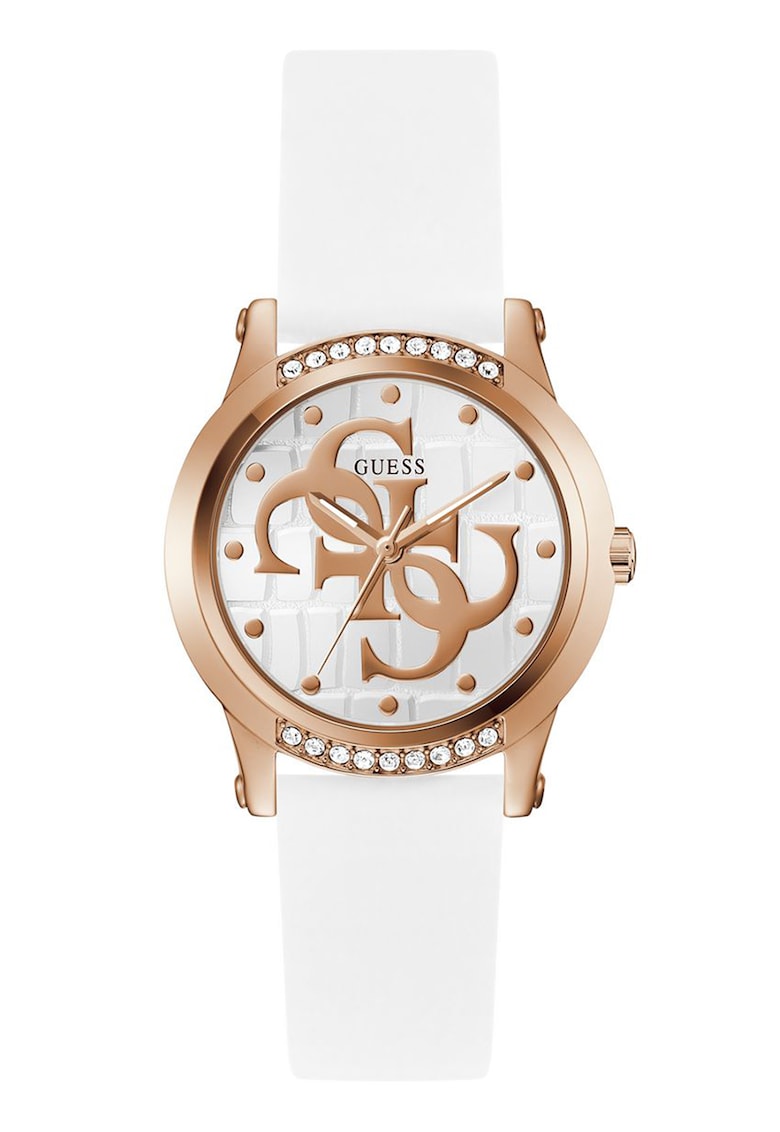 Ceas cu cristale - Auriu rose/Alb