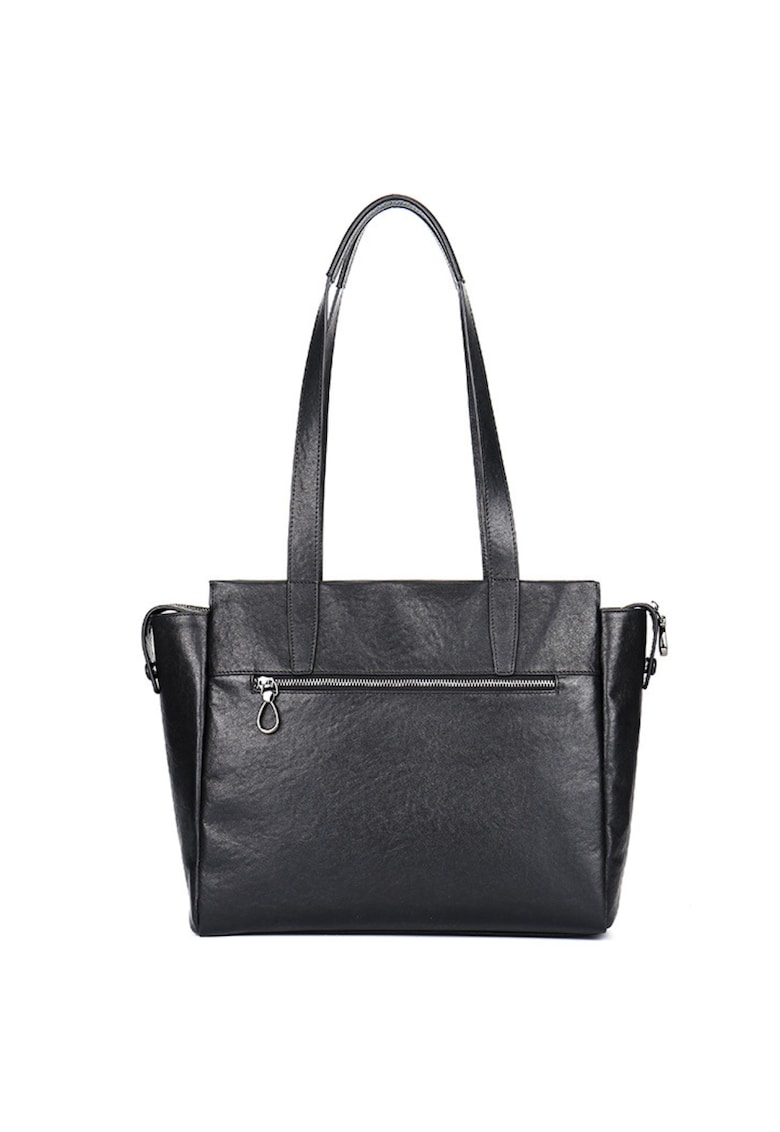 Geanta din piele naturala - BUSY LDY>M® Glide - de umar - compatibila laptop 15 inch - negru