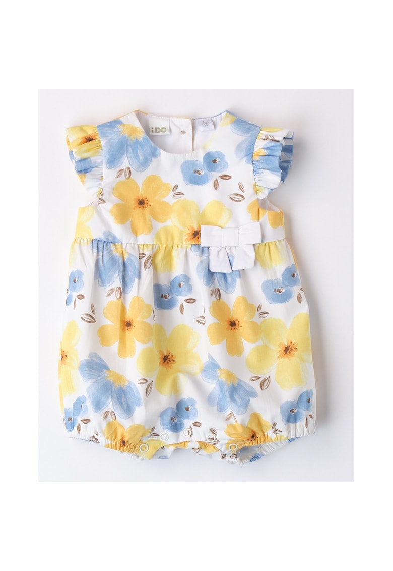 Salopeta pentru fetite cu imprimeu floral - Galben - Alb