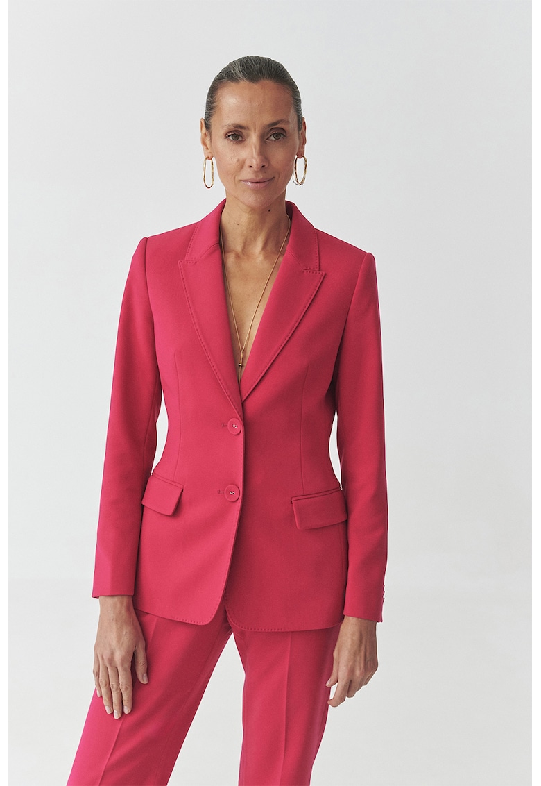 Sacou uni cu buzunate cu clapa