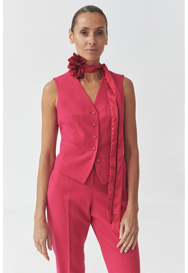 Vesta cu buzunare cu refilet