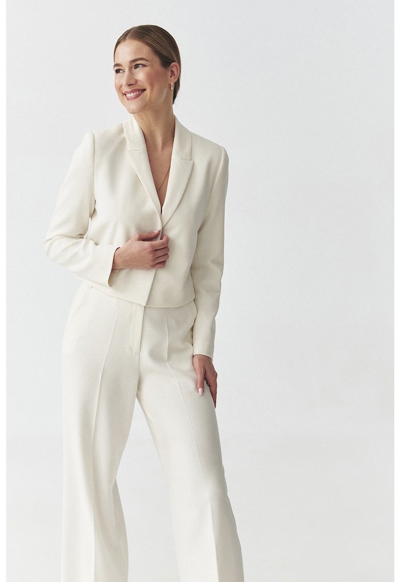 Sacou uni cu revere decupate