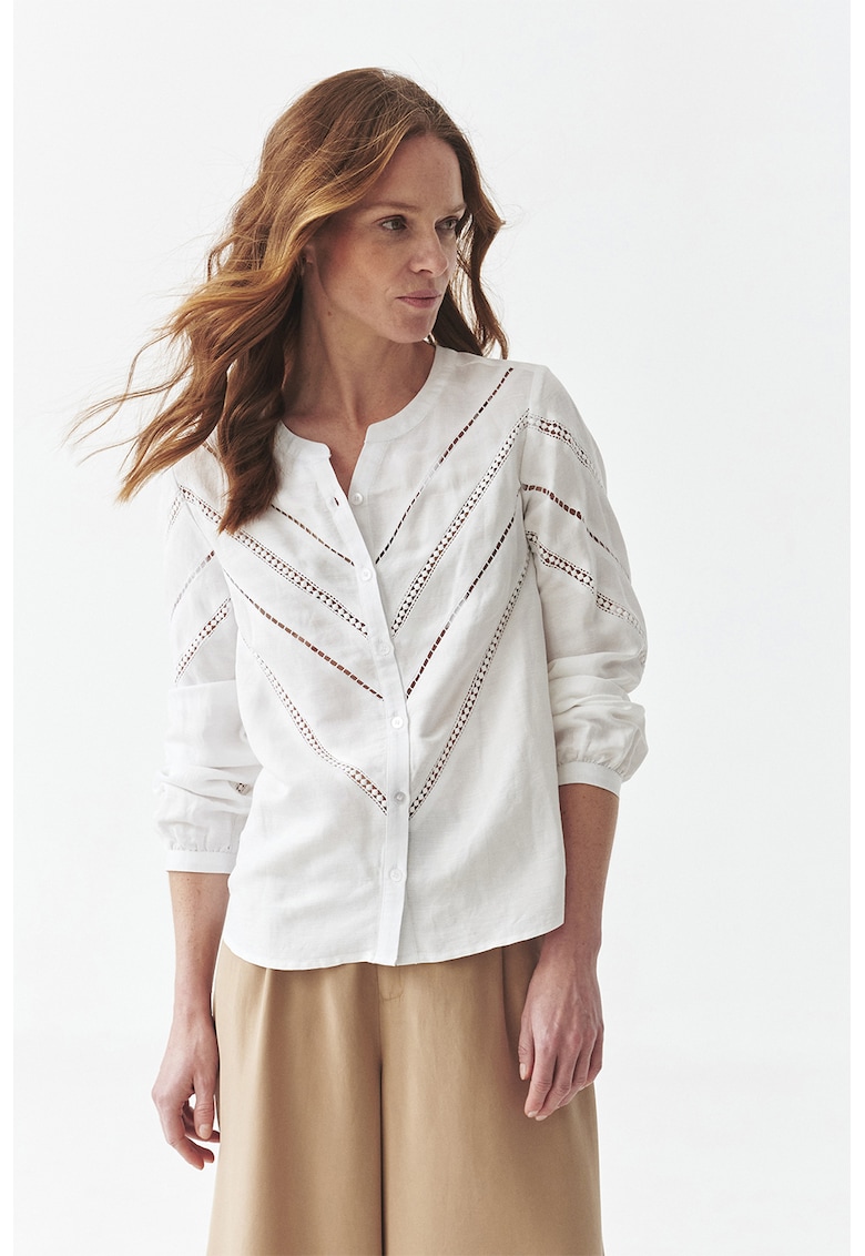 Camasa din amestec de in cu design cu perforatii
