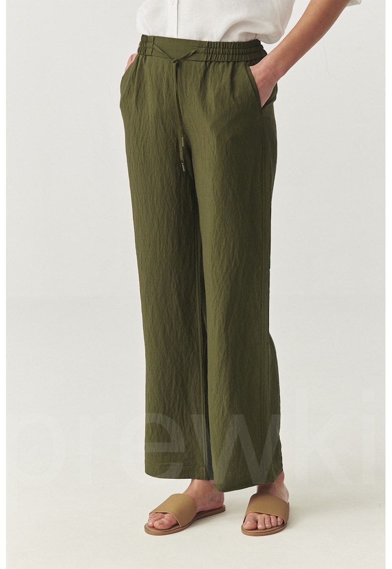 Pantaloni uni cu snur in talie