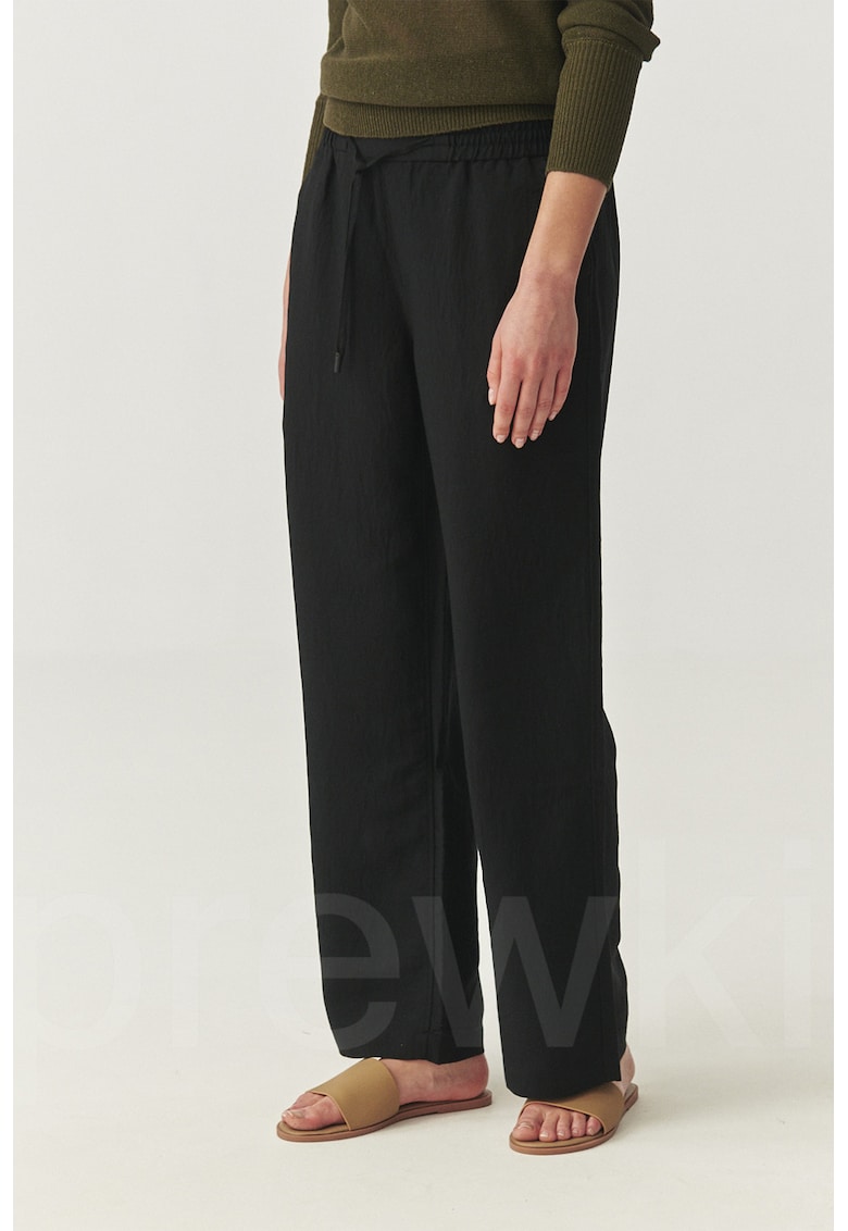 Pantaloni uni cu snur in talie