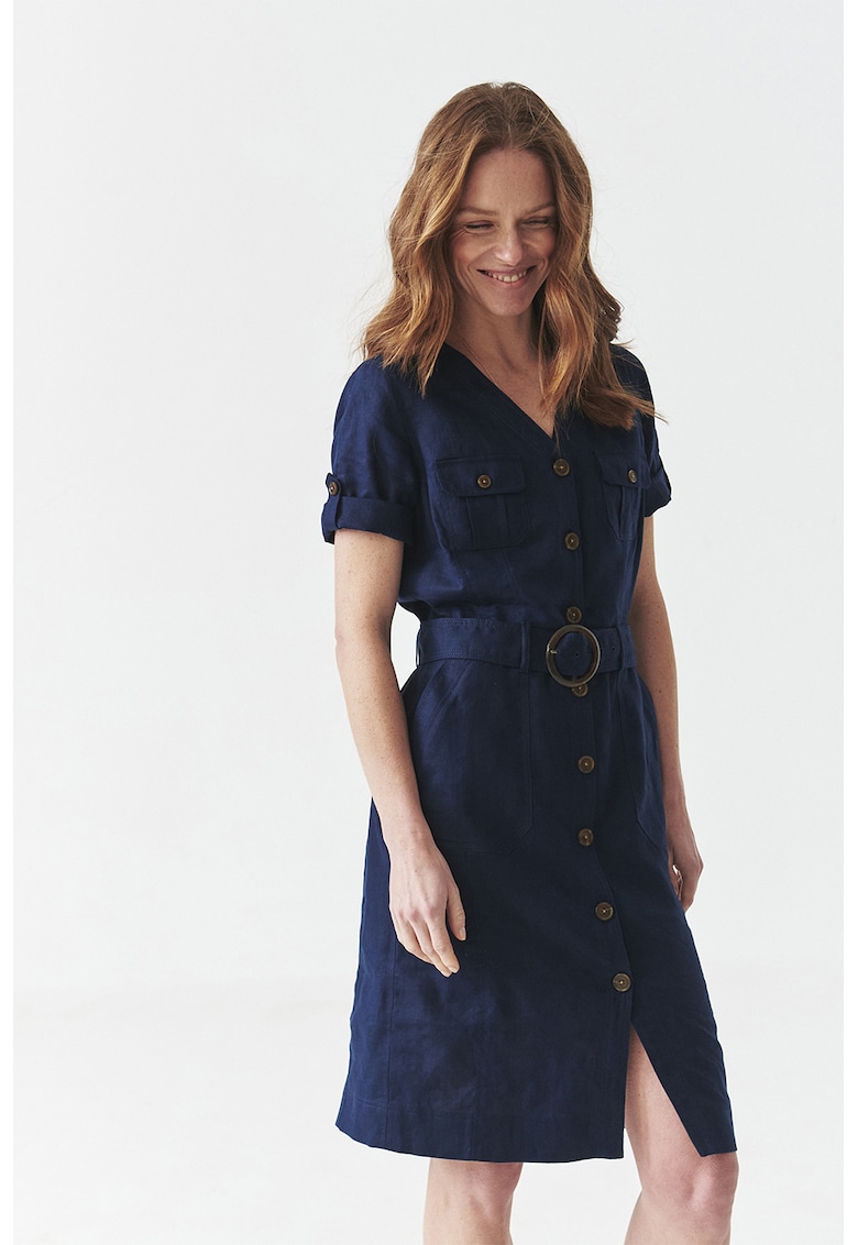 Rochie cu nasturi si maneci scurte