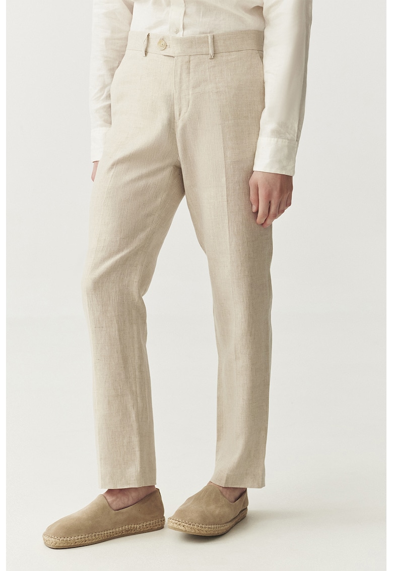 Pantaloni conici din in