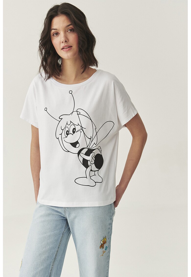 Tricou cu imprimeu grafic - Alb/Negru