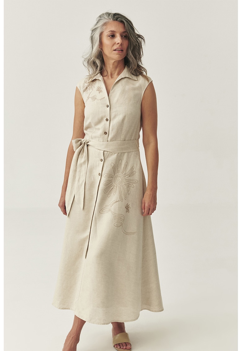 Rochie midi din amestec de in Rochie midi din amestec de in