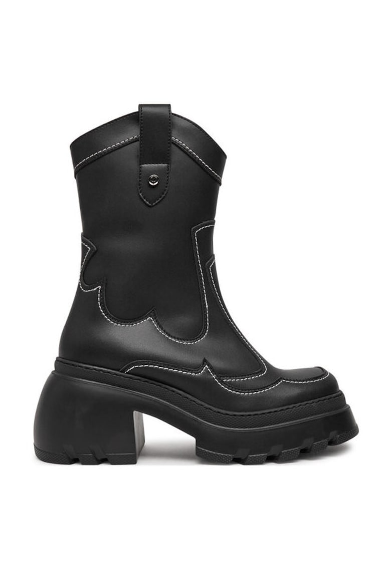 Ghete dama  304437274 - Piele ecologica - Negru