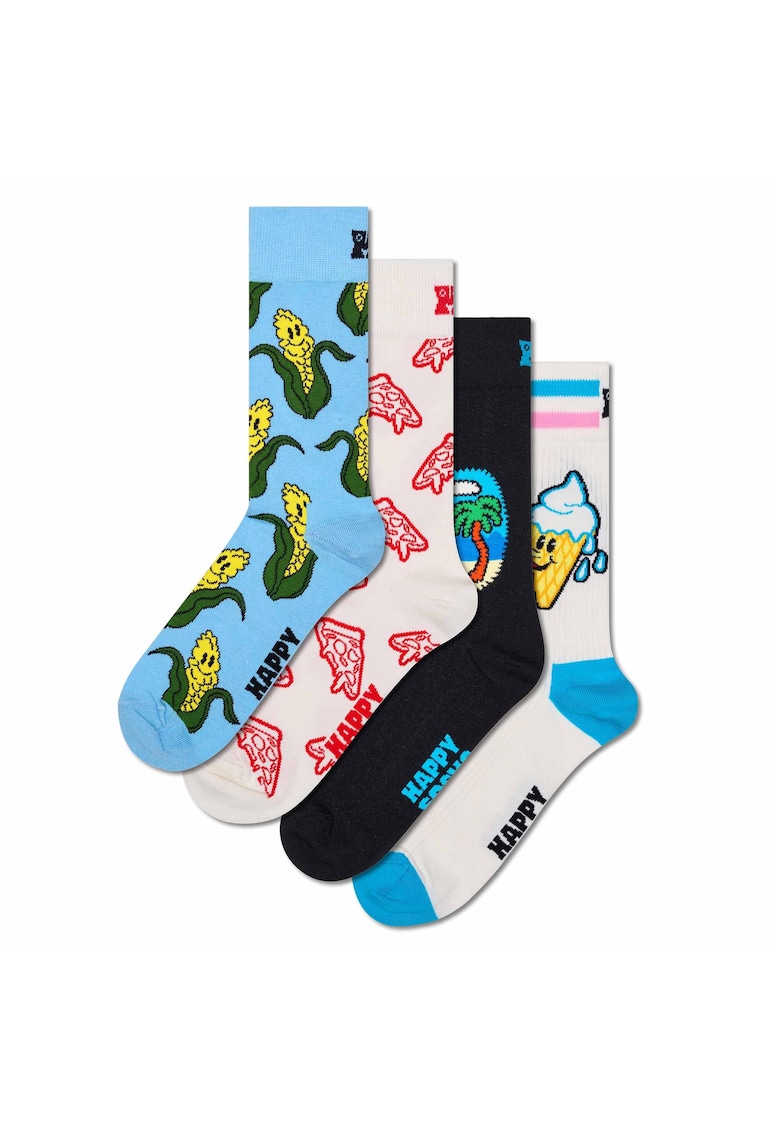 Set de sosete lungi unisex cu imprimeu - 4 perechi Set de sosete lungi unisex cu imprimeu - 4 perechi