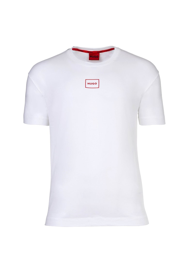 Tricou de casa cu decolteu la baza gatului si logo