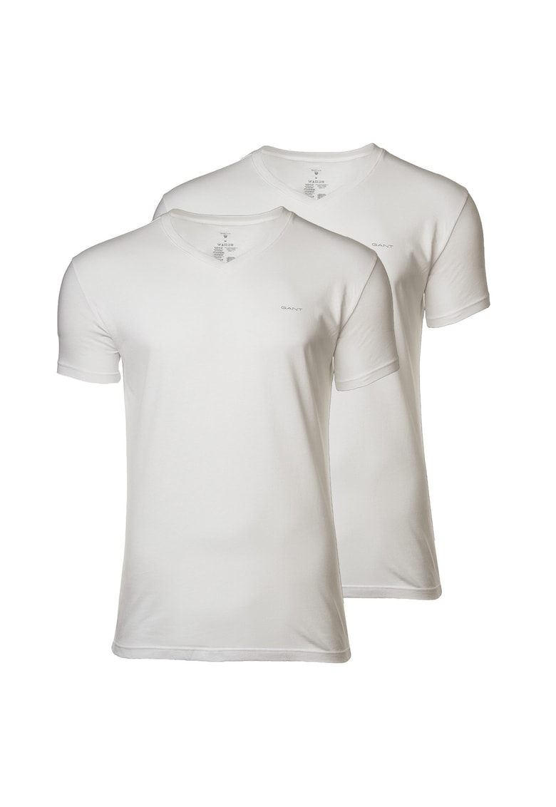 Gant Set de tricouri cu decolteu in V - 2 piese - Alb