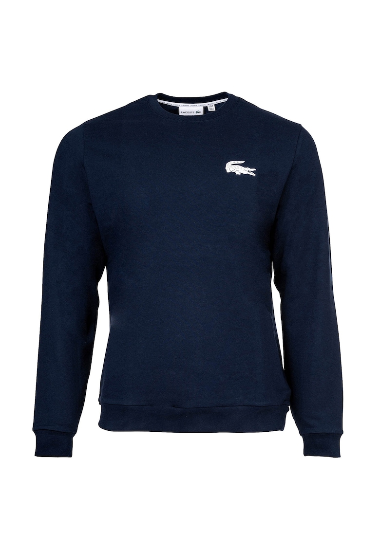 Bluza de trening cu decolteu la baza gatului si logo – Albastru inchis Bluza de trening cu decolteu la baza gatului si logo – Albastru inchis