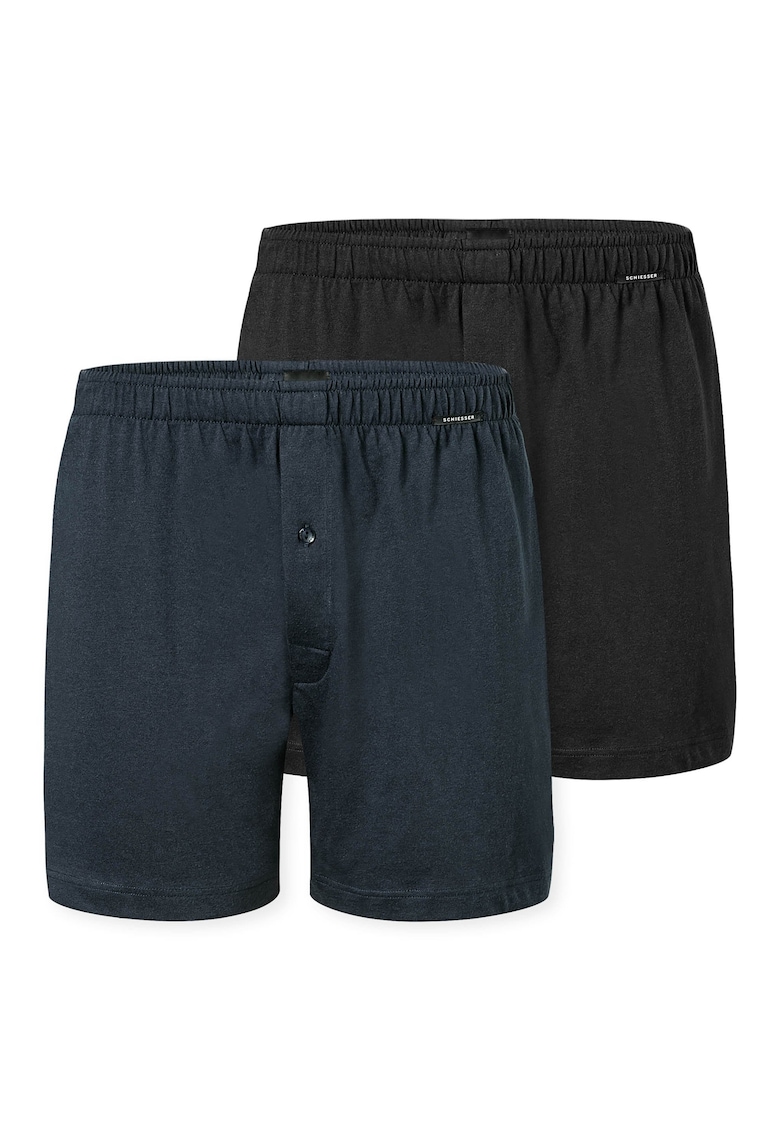 Set de boxeri din bumbac – 2 perechi – Negru/Albastru inchis Set de boxeri din bumbac – 2 perechi – Negru/Albastru inchis